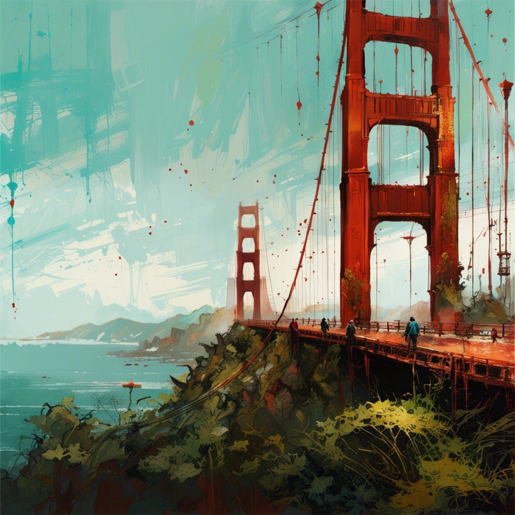 Post-Apocalyptic Golden Gate Bridge Fine Art