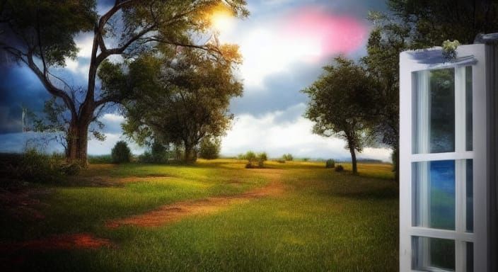 Love's Cosmic Gateway in Vibrant Hues