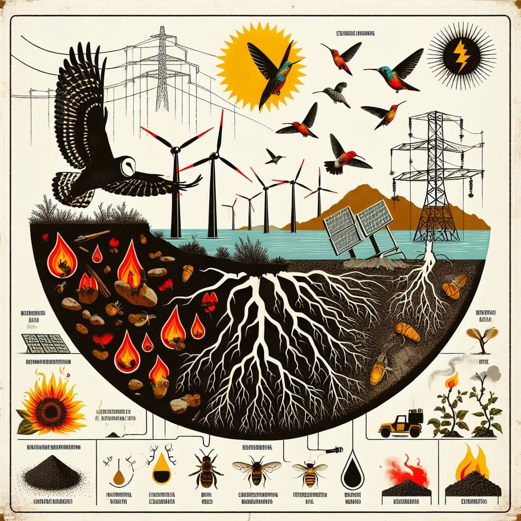 Vintage Eco-Protest Sign with Environmental Symbols