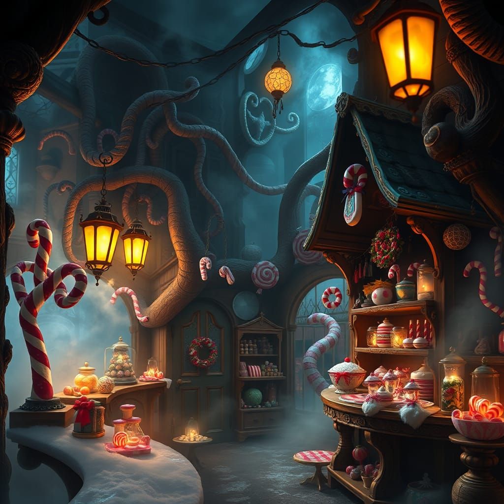 Mystical Candy Shop in a Dark Realm