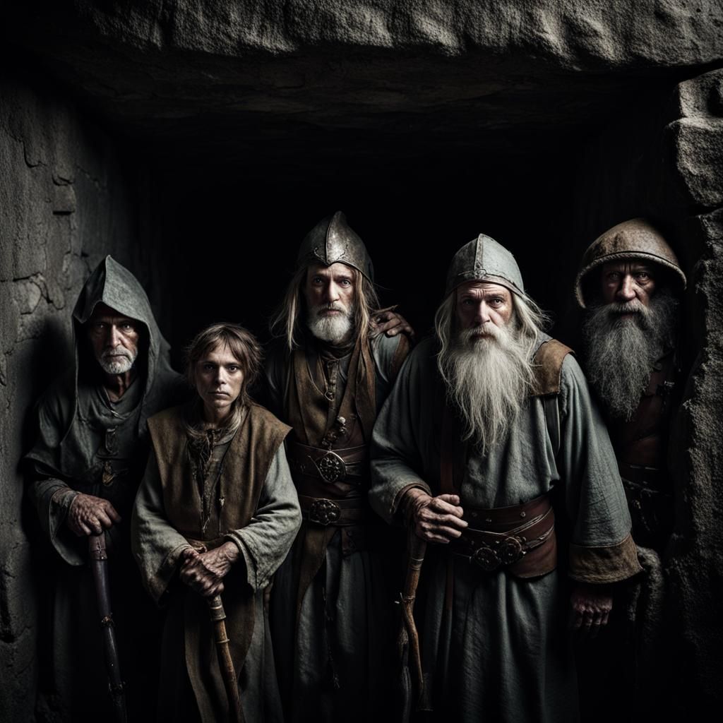 Adventurers Enter Dark Tunnel: Ambient Light Portrait