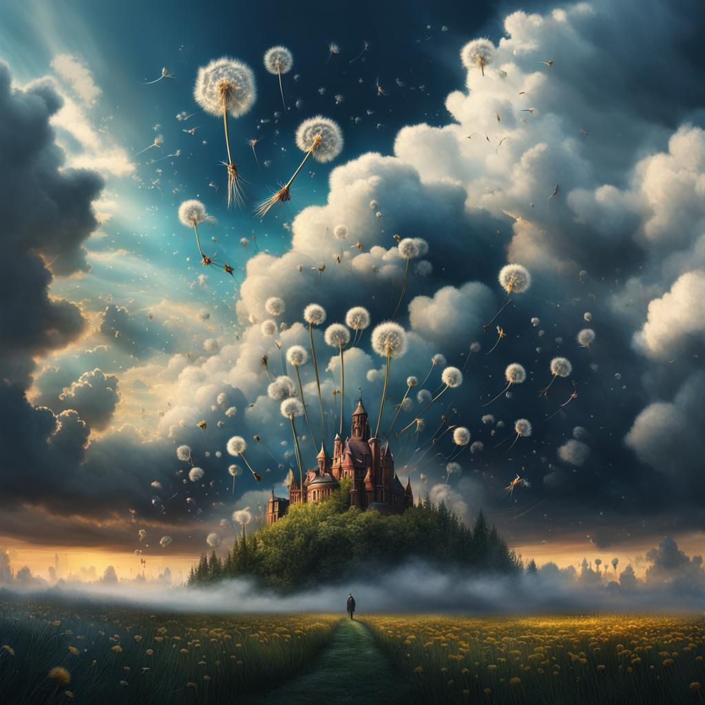 Dandelion Cloud: Epic Digital Matte Painting