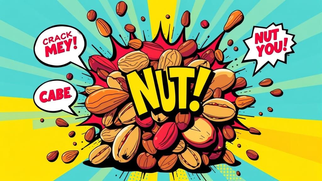 Pop Art Nut Explosion in Comic Style