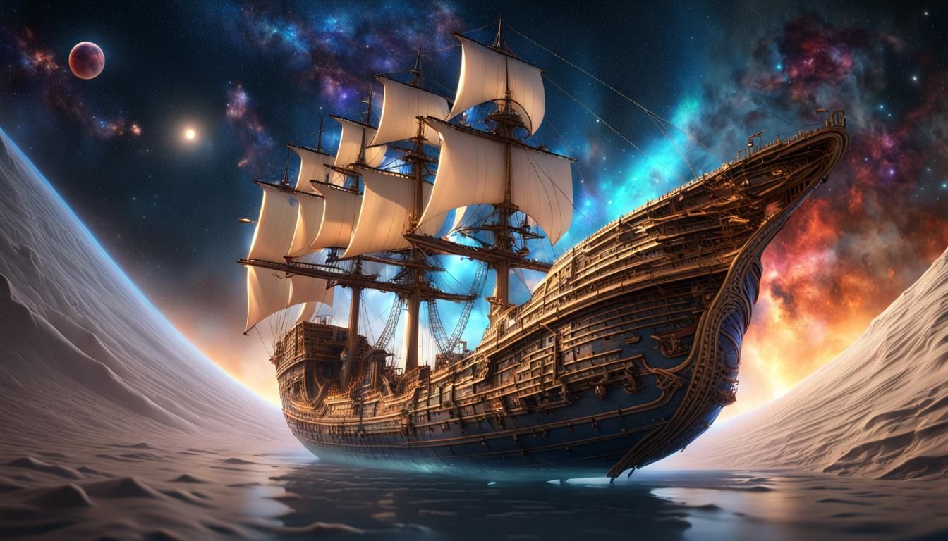 Cosmic Ship in a Bottle: Fantasy Concept Art