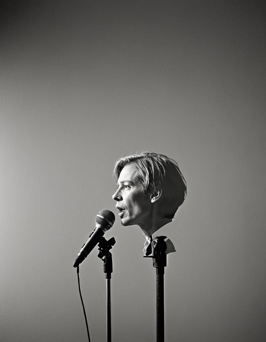 Monochrome Singer in High Contrast Noir Photography