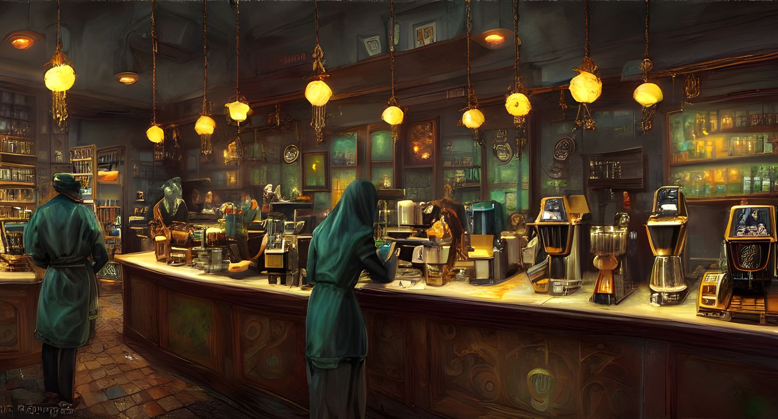 Cthulhu as Barista in Coffee Shop