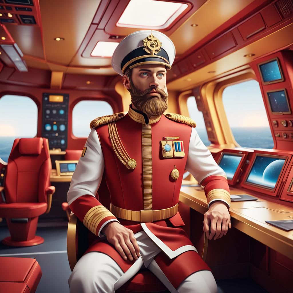 Spaceship Interior Deck with Crew in 3D Paper Art