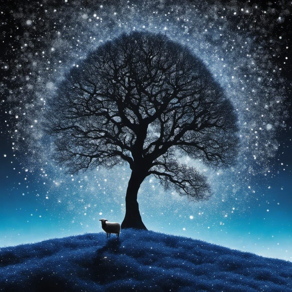 Cotswold Hilltop: A Glittering Night Scene