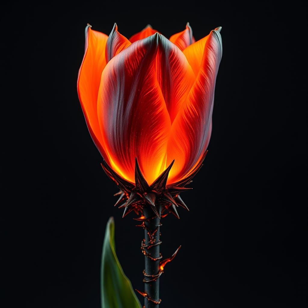Glowing Tulip in Ethereal Light