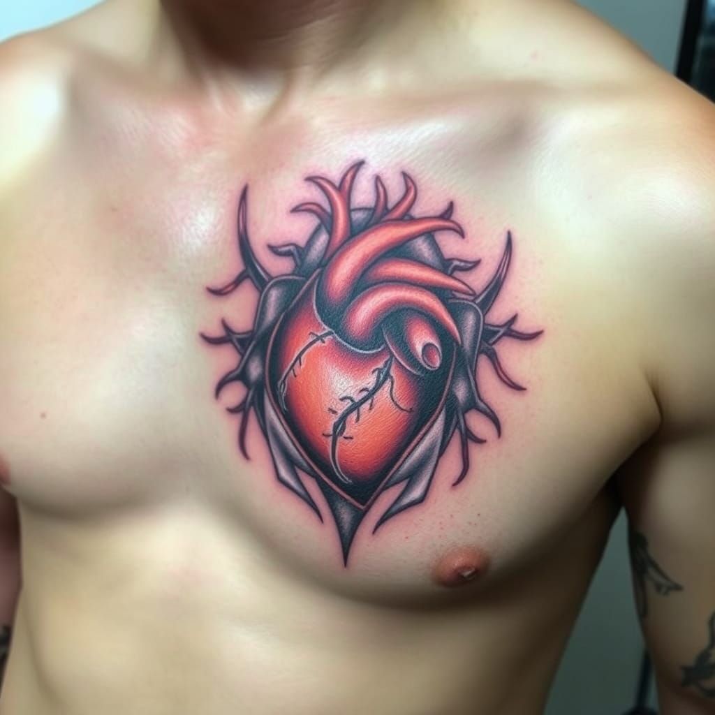 Heart Tattoo on Chest: A Symbolic Image