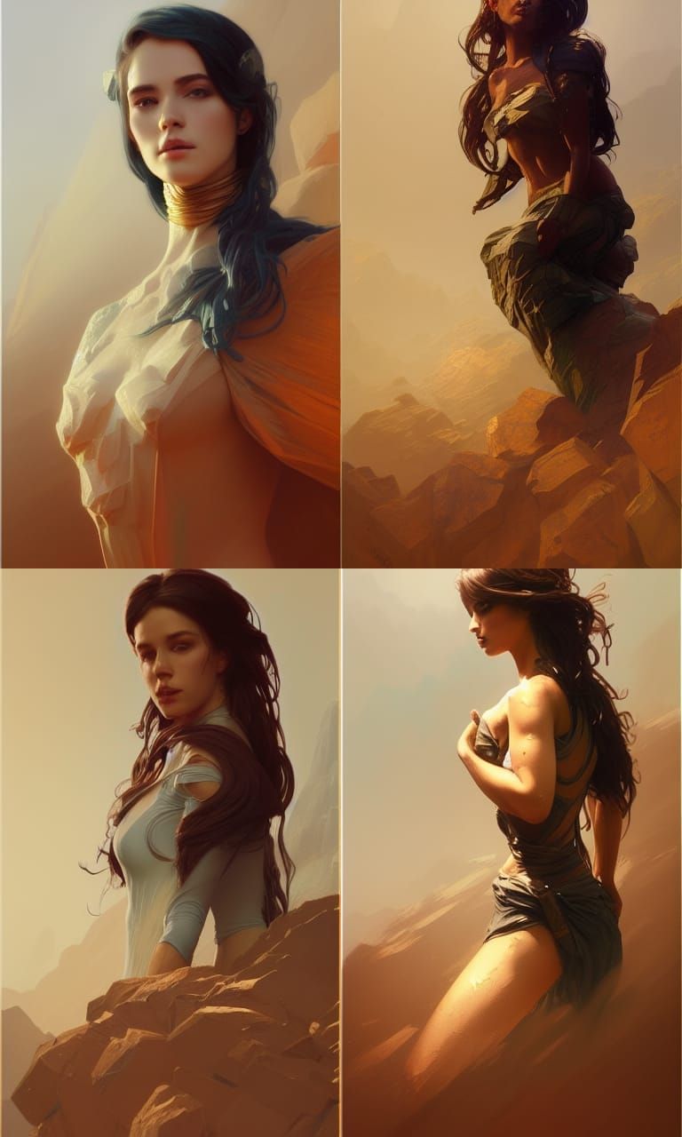 Detailed Rock Sculpture Portrait with Dynamic Lighting