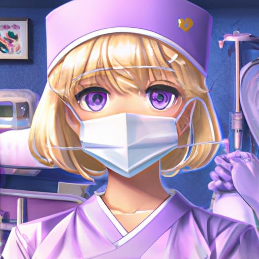 Cute Nurse Illustration in Studio Ghibli Anime Style