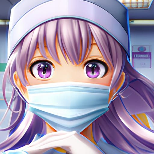 Anime Nurse in Operating Room, Studio Ghibli Style