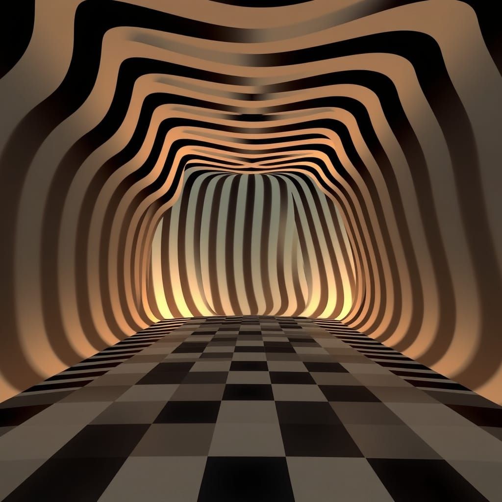 Inverse Perspective Room in Surrealist Style