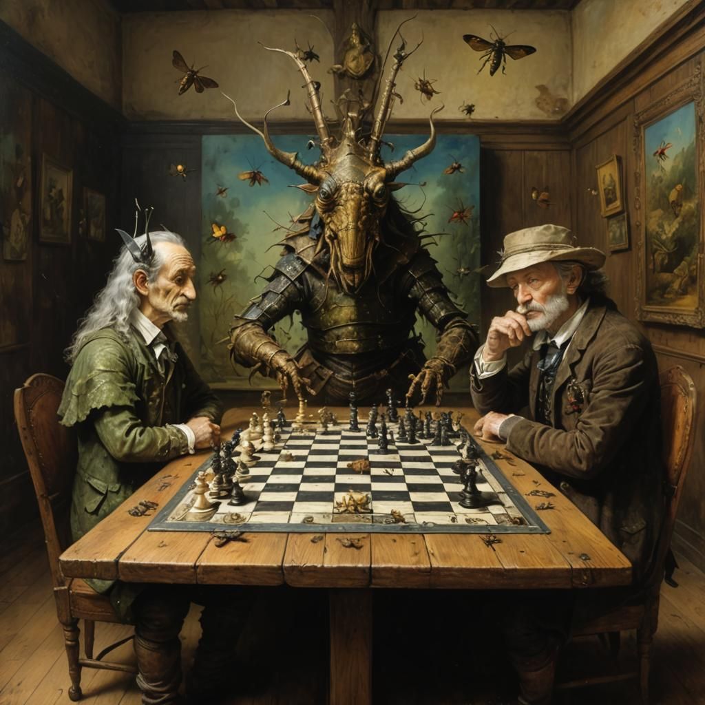 Insects' Chess Game: An Artistic Rendition