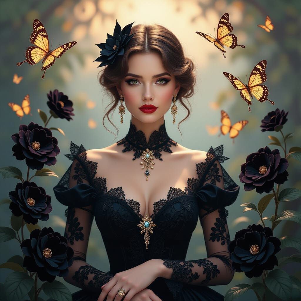 Stunning Woman in Fractal Artistry Portrait