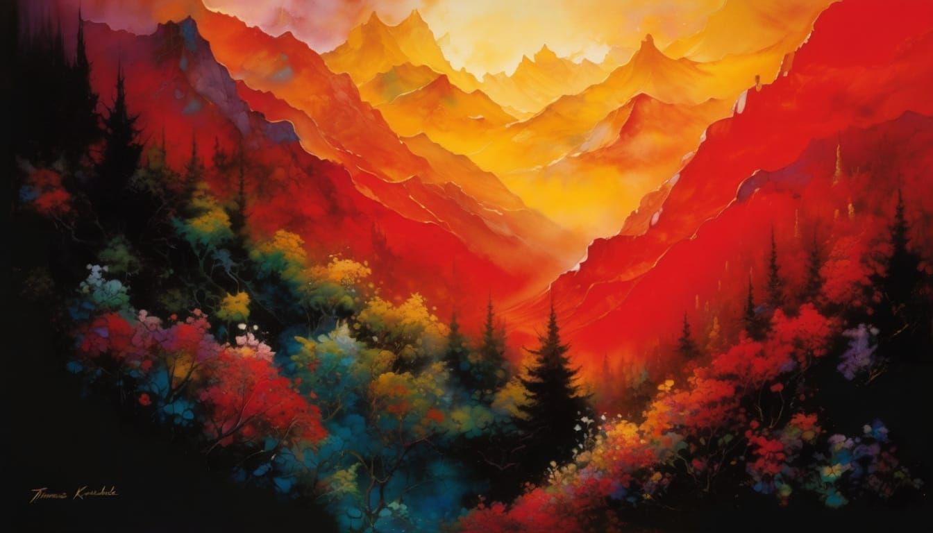 Vibrant Colonial Alley in Ethereal Winter Mist