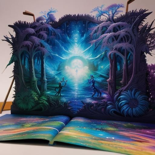 Magical Fantasy Pop-Up Book Art with Special Effects
