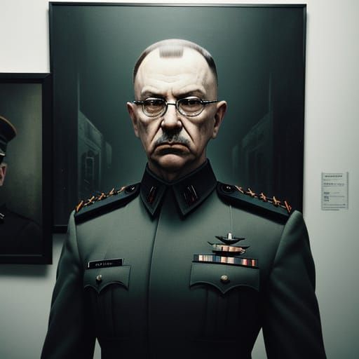 Dystopian Sci-Fi Portrait: Surveillance State in Dim Light