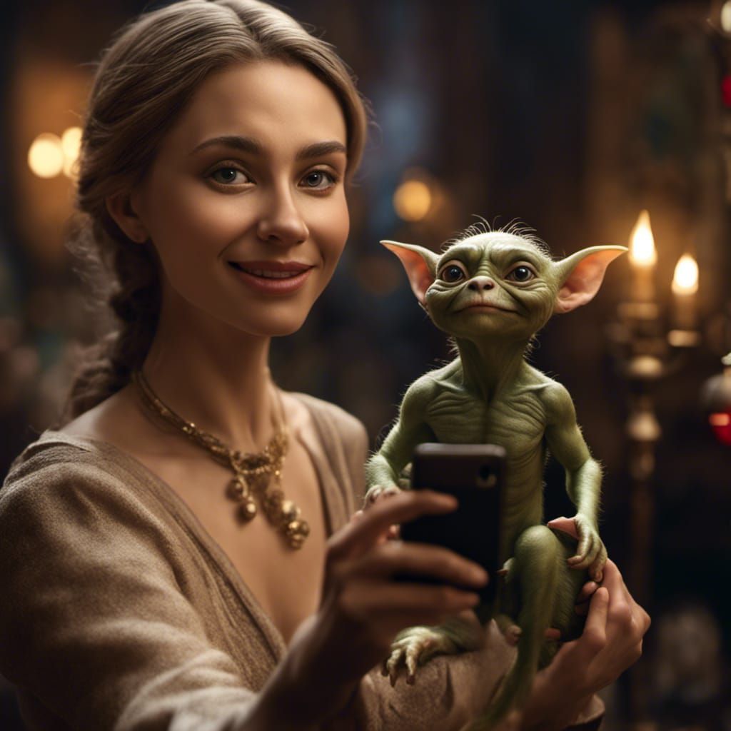 Selfie with baby goblin