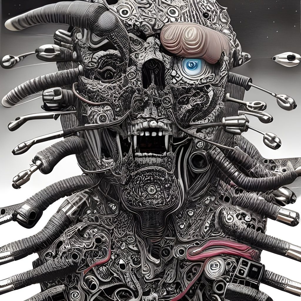 Intricate Sci-Fi Scene in Lowbrow Pencil Art