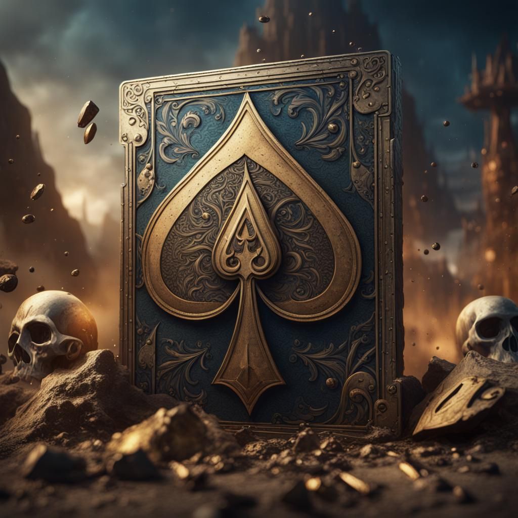 Detailed Ace of Spades Matte Painting