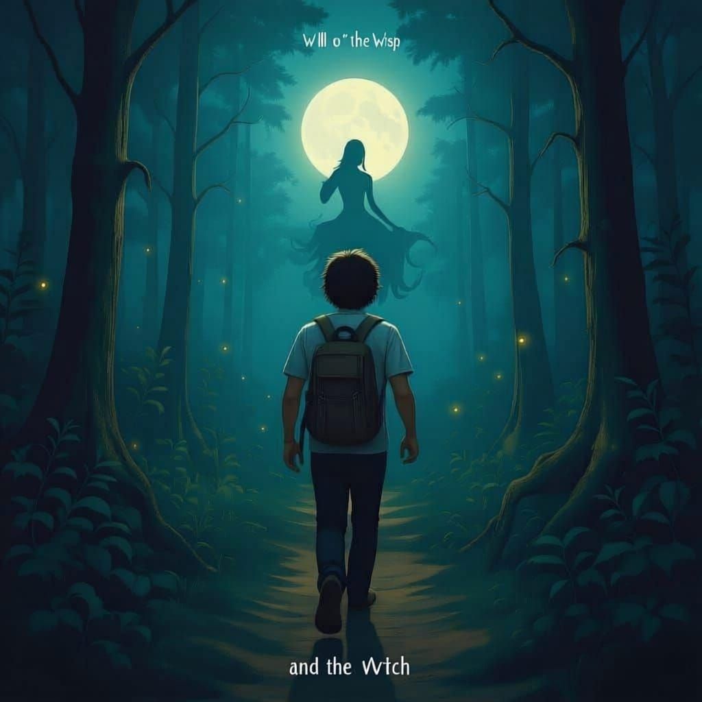 Man Enters Woods, Oil Painting Style