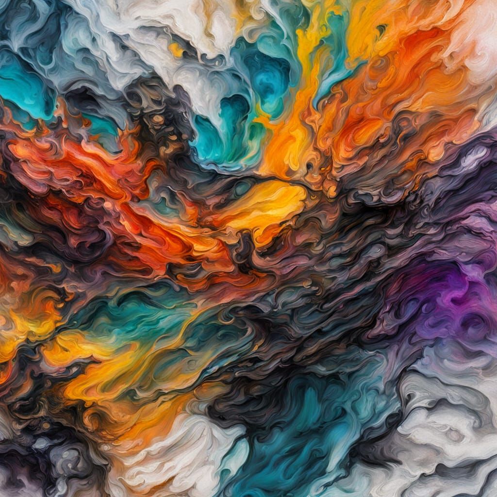 Abstract Expressionist Ketone Molecule in Oil