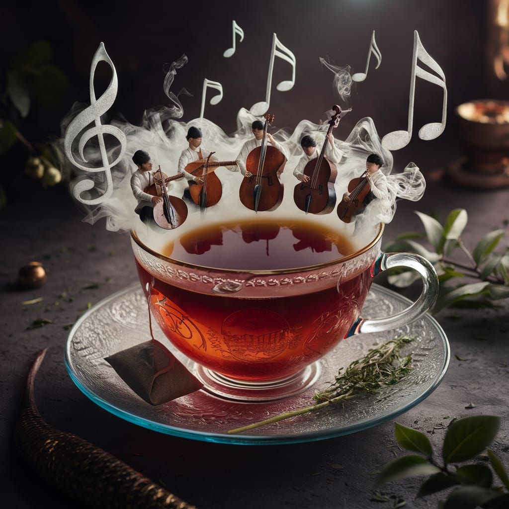 Musical Vapor Band Around a Teacup