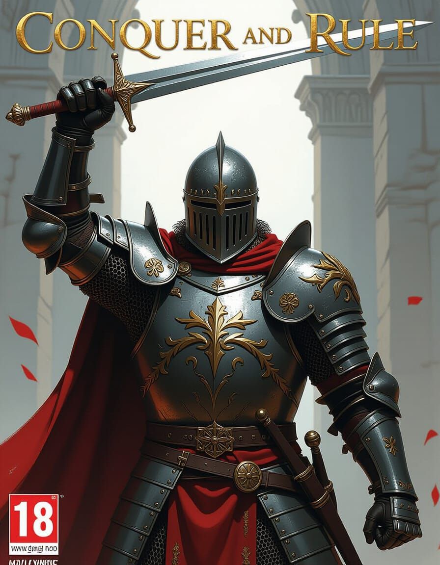 Heroic King in Armor With Sword