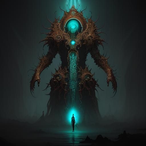 Biofluorescent Amoeba in Electric, Cinematic Style