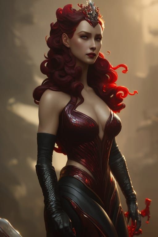 Queen of Blades Portrait in Hyperdetailed Style