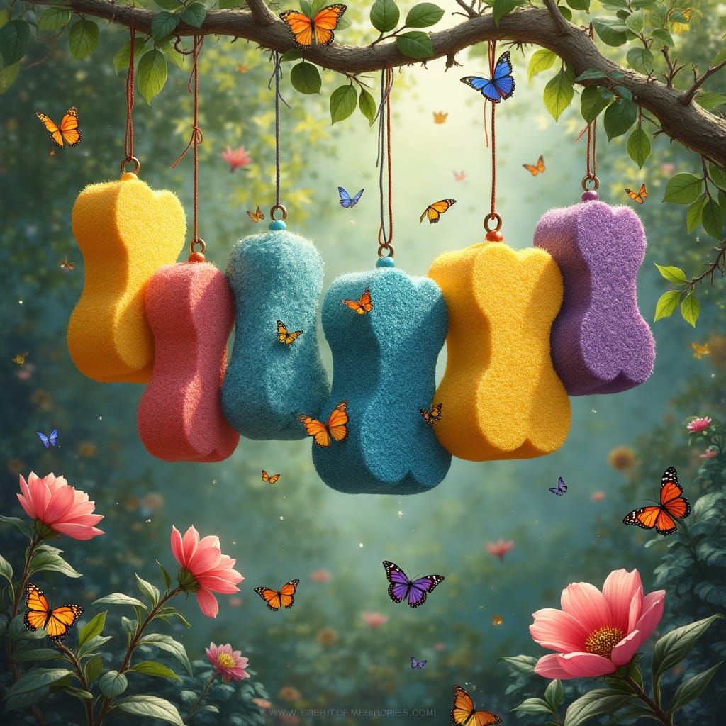 Fae Edi's  kitchen sponge "butterfly feeders"