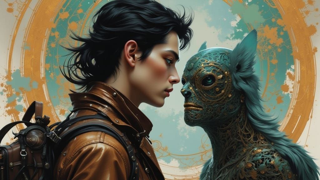 Wanderer Encounters Figure in Deserted City