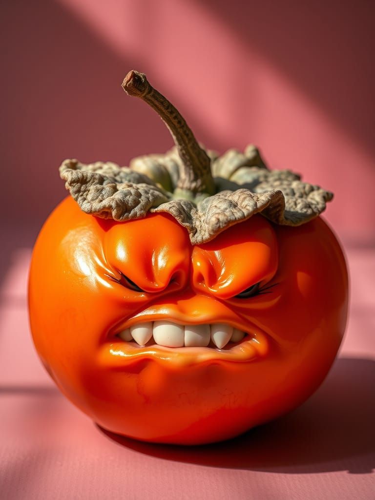 Sour Persimmon Portrait in Photorealistic Style