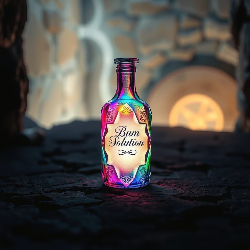 Rainbow Crystal Bottle of Bum Solution