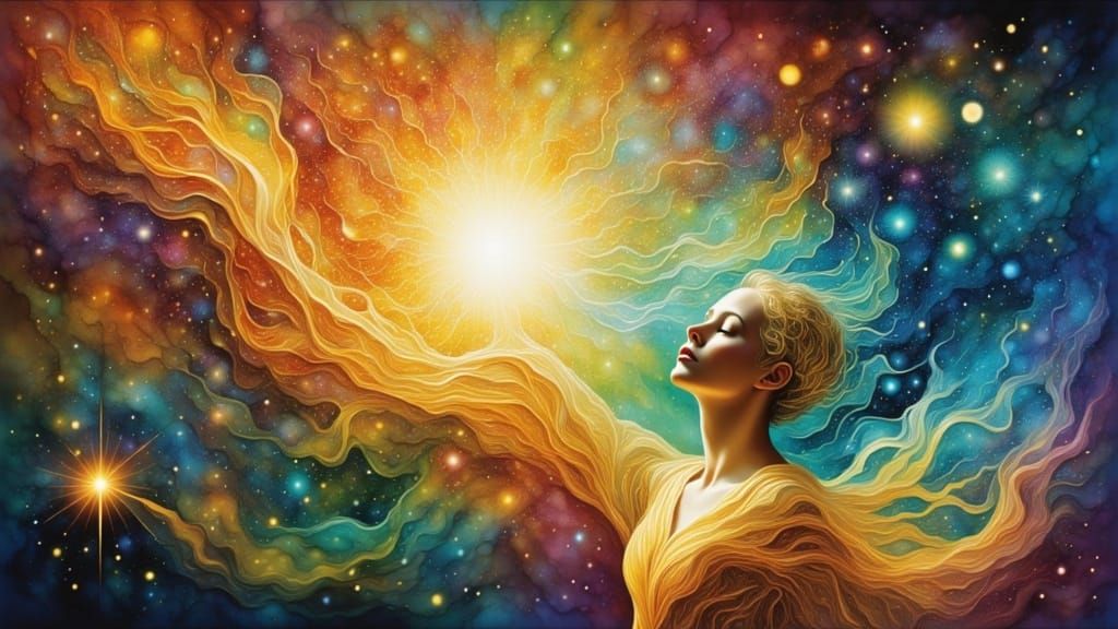 Ethereal Light Being Forms Human Vessel in Surreal Digital A...