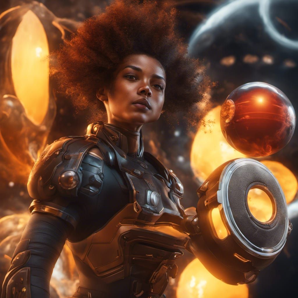 Fantastical Air Ball with Vacuum in Detailed Matte Painting