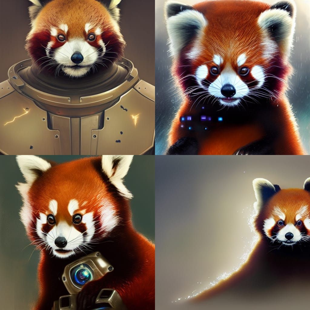 Armored Red Panda Hero: Digital Concept Art