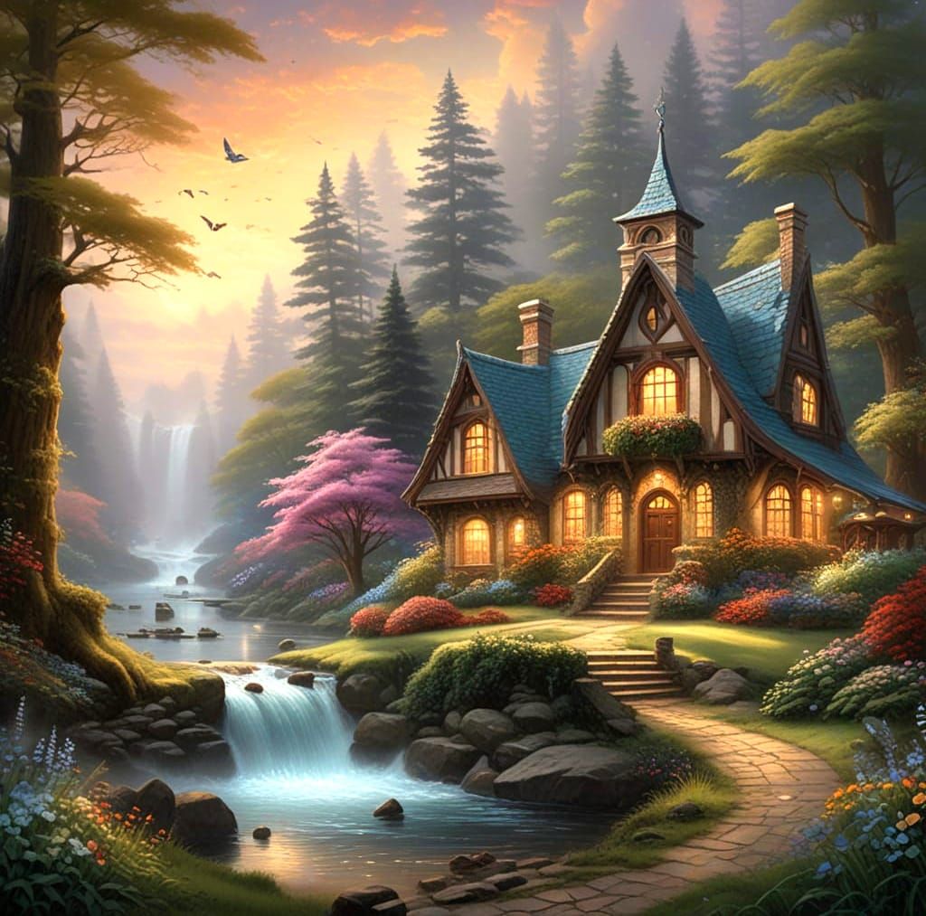 Whimsical Forest Sanctuary in Ethereal Fantasy Style