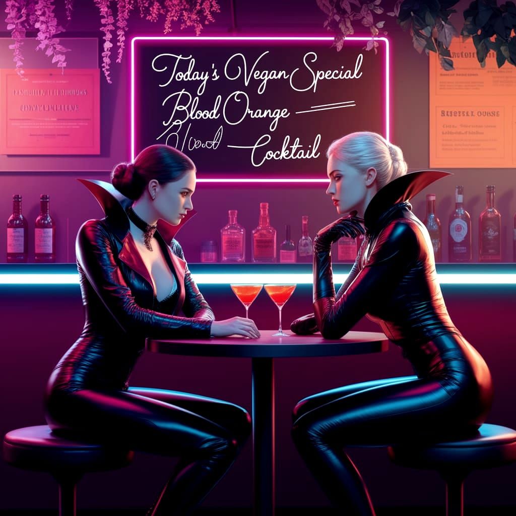 Ethereal Vampire Couple in a Retro Bar