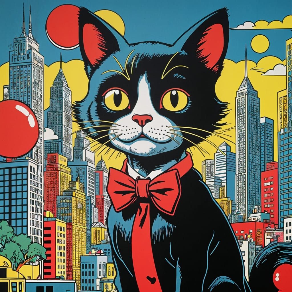 Felix the Cat in Bold Pop Art Style