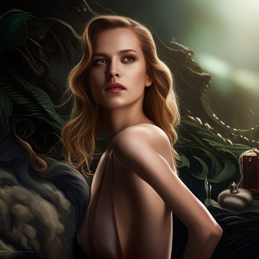 Grace as Eve: Detailed Matte Painting