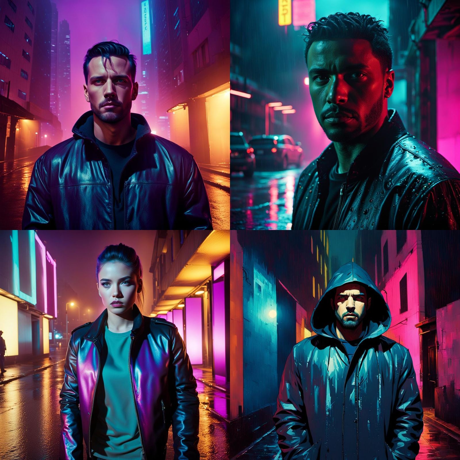 Dramatic Cyberpunk Scene with Cinematic Lighting