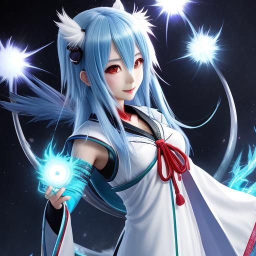 Anime Yuki Onna Spirit of Aqua and Crimson Fire