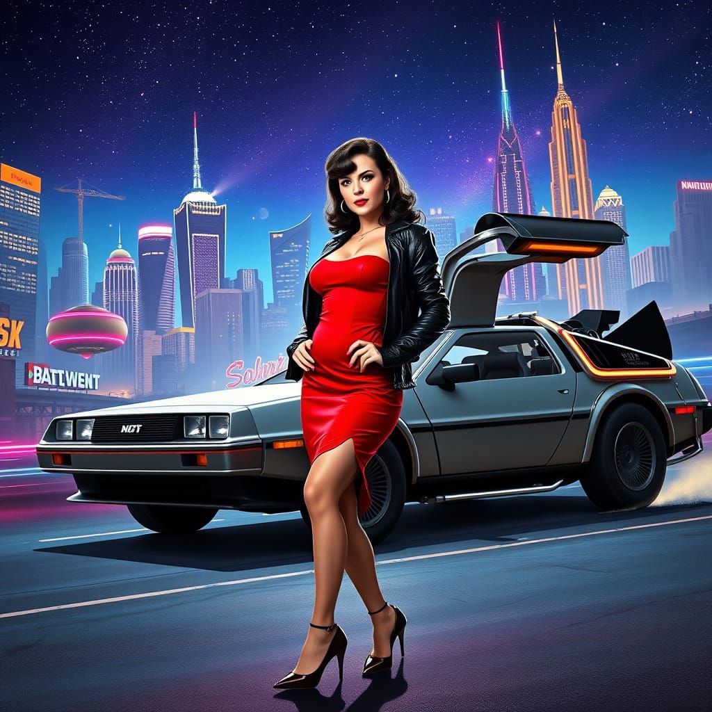 Betty Page in Futuristic Hill Valley