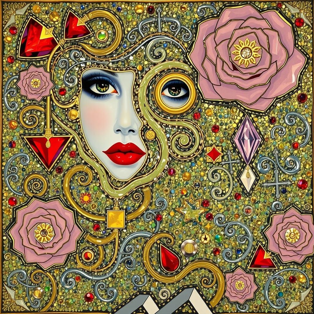 Burnished Gold, Silver, and Chrome Reflections