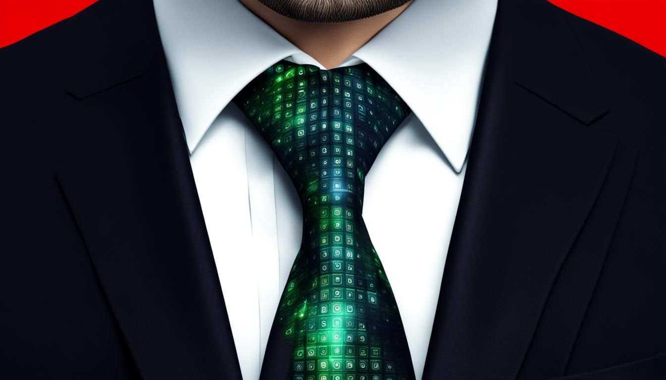 Digital Binary Boss in Hyperrealistic Style