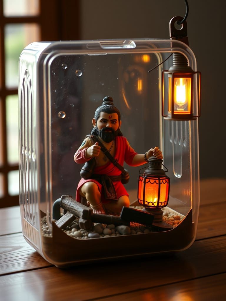 Ghatotkacha Action Figure in a Vintage Setting