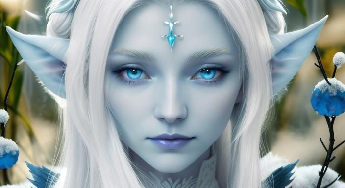 Dreamlike Lich Sleeps in Snowy Bedroom, Surrealist Photograp...